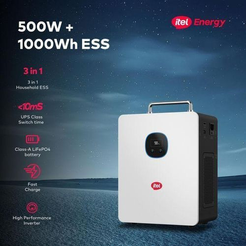 itel Energy 500W + 1kWh Inverter Power Tank LifePo4 Battery All-in-One Solar Power System IESS-05K10N