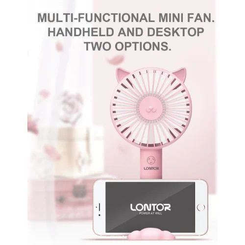 Lontor Rechargeable Table Hand Fan Mobile Phone Holder Mf014-4