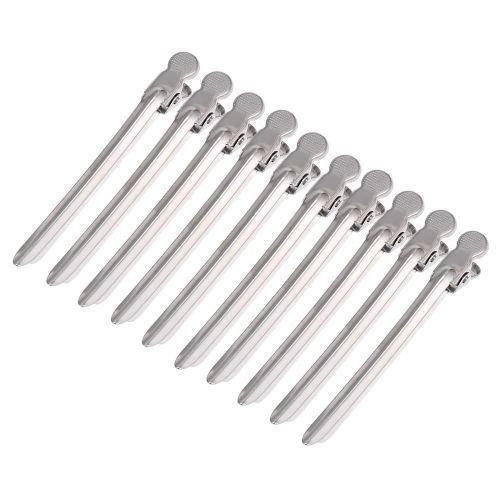 Flat Metal Single Prong Alligator Hair Clips X12