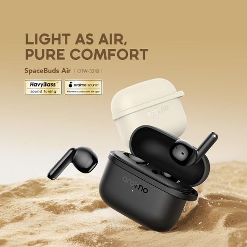 Oraimo SpaceBuds-Air Half-In-Ear 38hrs Playtime Smart Finder Anti-Lost Lanyard True Wireless Earbuds OTW-324S