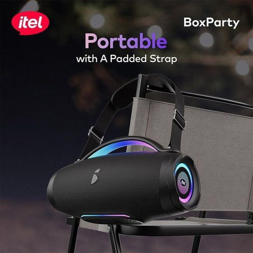 itel Box-Party 120W Powerful Bass Pro-sound Auto-Syncing RBG Lights Wireless Bluetooth Speaker IBS-80