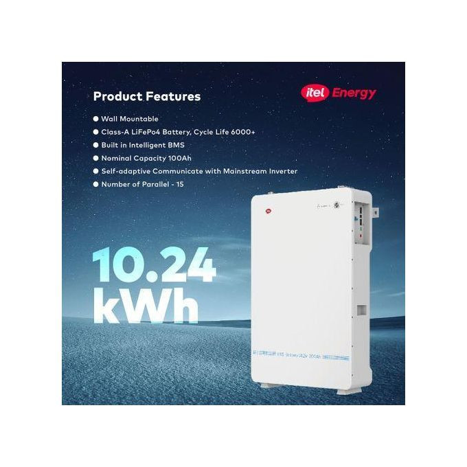 itel Energy 48V 10.24KWH 200AH Lithium(LiFePO4)Battery