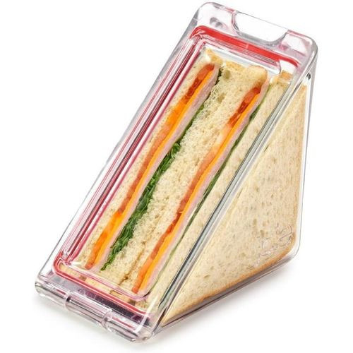 50pcs Triangle Sandwich Container Reusable Sandwich Wedge Boxes with Lids
