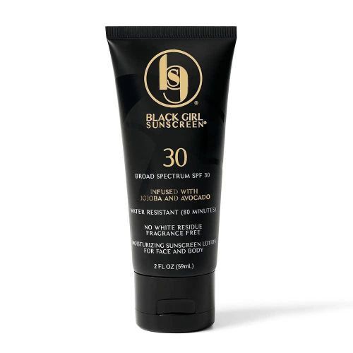 Black Girl Sunscreen SPF 30 moisturizing sunscreen lotion for face and body.