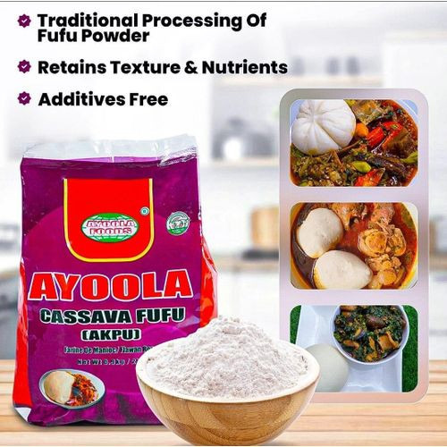 Ayoola Foods Cassava Fufu Ayoola Flour Poundo Powder Akpu Loi Loi - 0.9kg