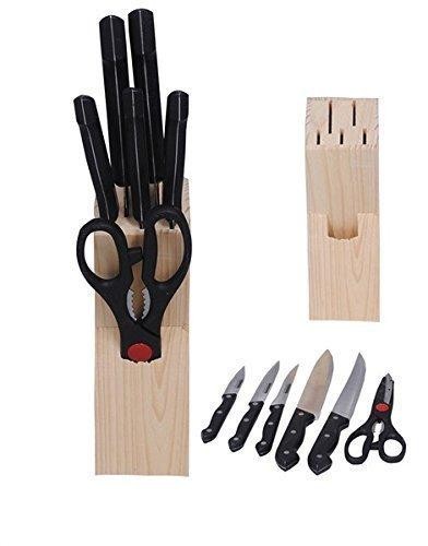 Kitchen Knife Set With Wooden Holder 7pcs