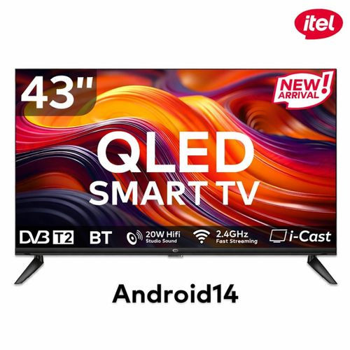 itel 43 inches" QLED Smart TV With Neflix, Youtbe, Prime, Moviebox - L4360N