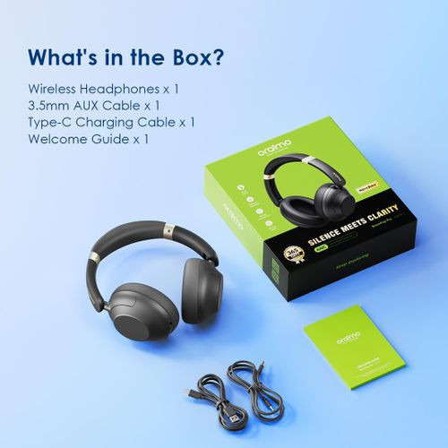 Oraimo BoomPop Pro 82hrs Long-Playtime Hybrid ANC Over-Ear Swipe Control Wireless Headphones OHP-917