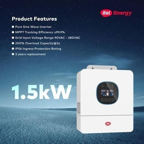 itel Energy 1.5kW Solar Inverter – Compact Power for Studios, Shops, 1-Room Setups (IP54, 12V)
