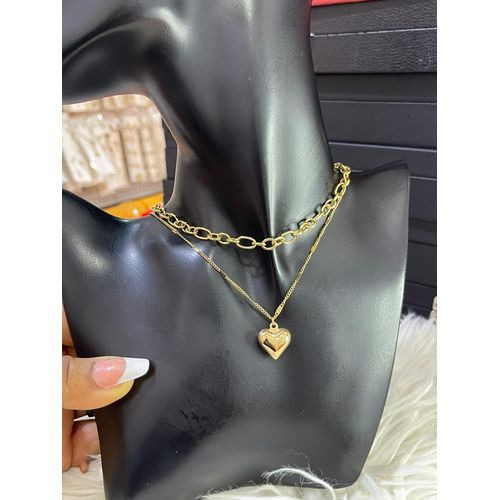 Double Double Layered Ladies Gold Necklace