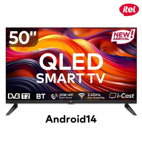 itel 50 inches" QLED Smart TV With Neflix, Youtube, Prime, Moviebox - L5060N