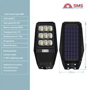 Sunmate SMS 9-Eye 90W plastic all-in-one solar street light