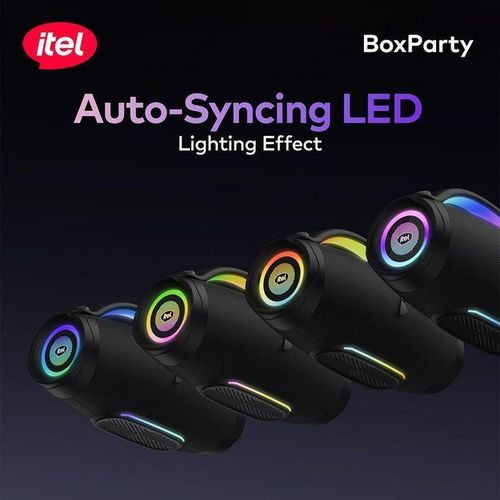 itel Box-Party 120W Powerful Bass Pro-sound Auto-Syncing RBG Lights Wireless Bluetooth Speaker IBS-80
