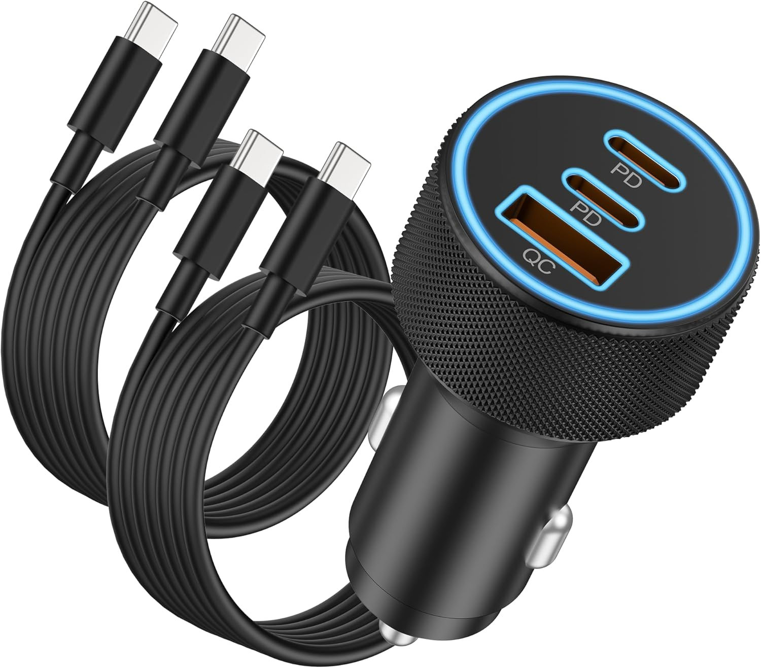 White Label 2-Port USB-C Fast Car Charger 3.1A