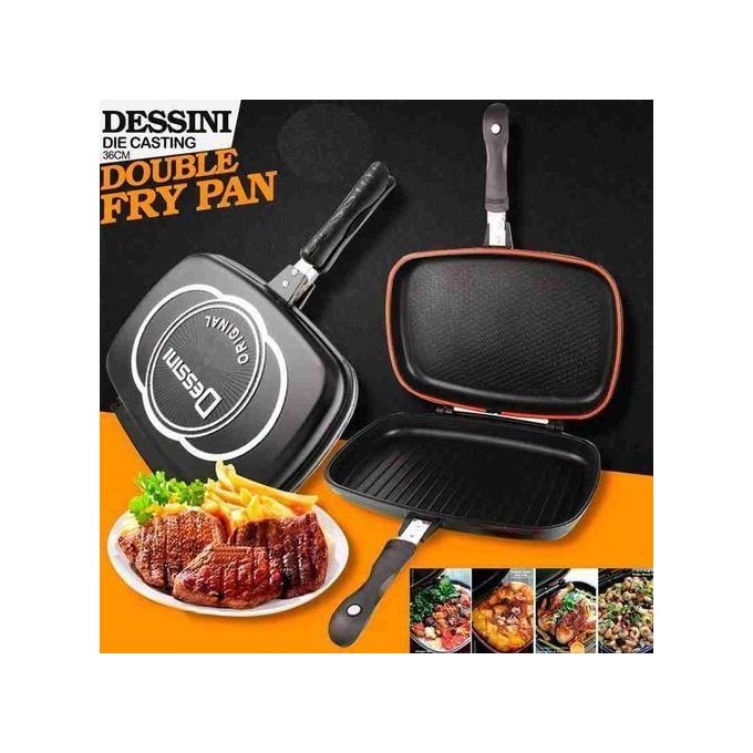 Kossy Love ITALIAN Double Sided Grill NonStick Fry Pressure Pan (QUALITY GUARANTEED!)