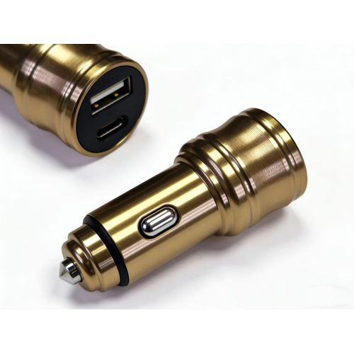 Metal Type-C Fast Car Charger – Gold Premium Car Kit