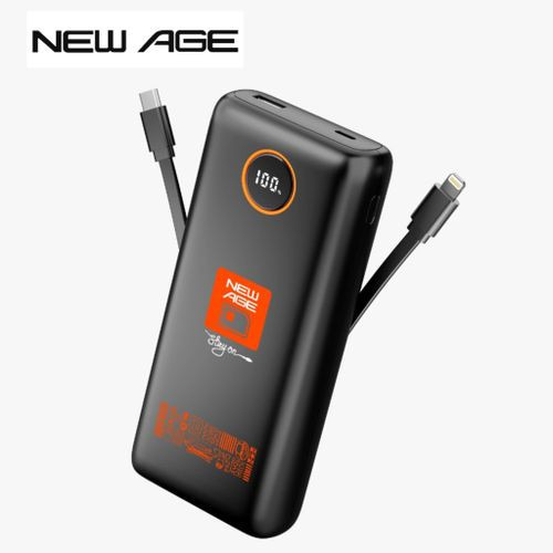 NewAge J153-20K Power-Station 22500mAhh Power-Bank Type-C In-put & Out-put + In-built Cables