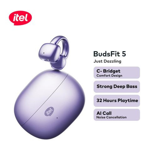 itel TWS BudsFit 5 Earbuds C-Bridge Design Starry Purple