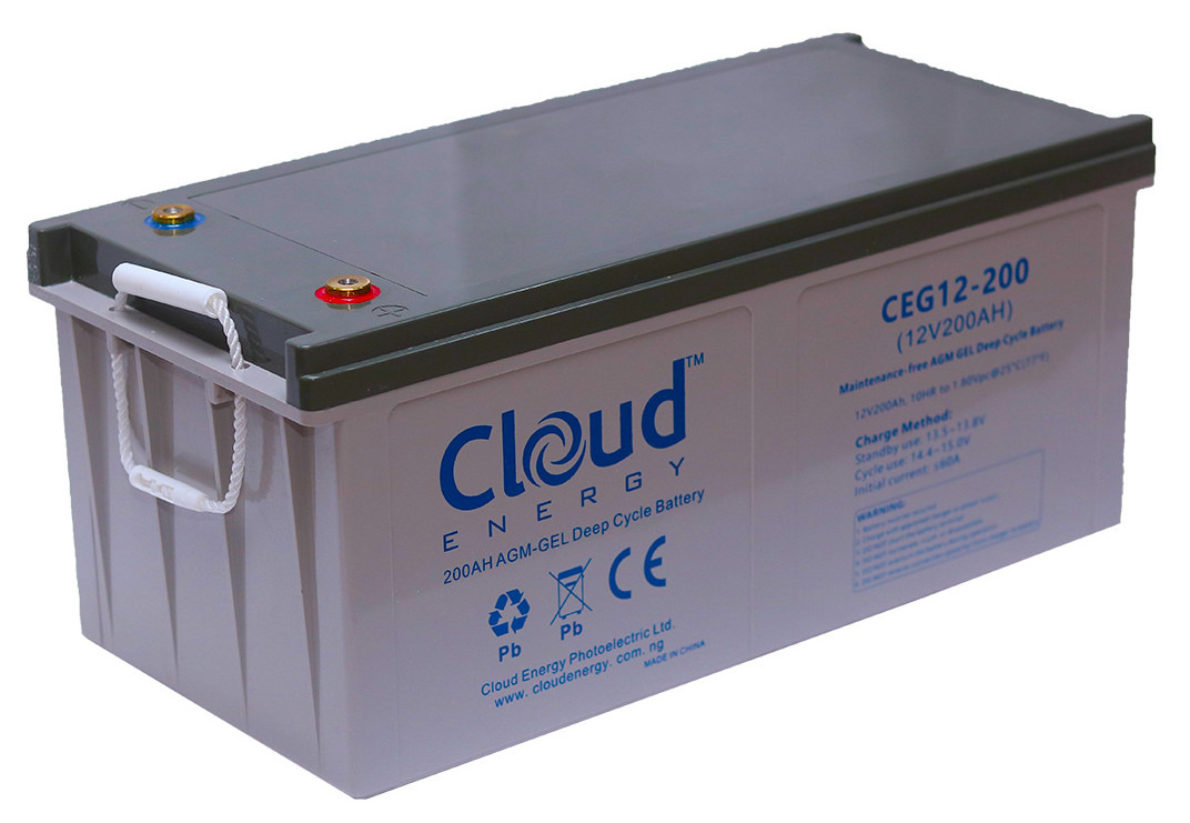 Cloud Energy 12V 200Ah Deep Cycle Lead Acid AGM Inverter Battery