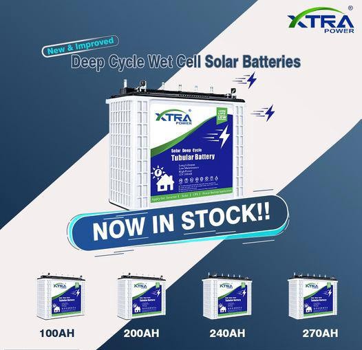 Xtra Power Deep Cycle Tall Tubura Battery 12V 220AH