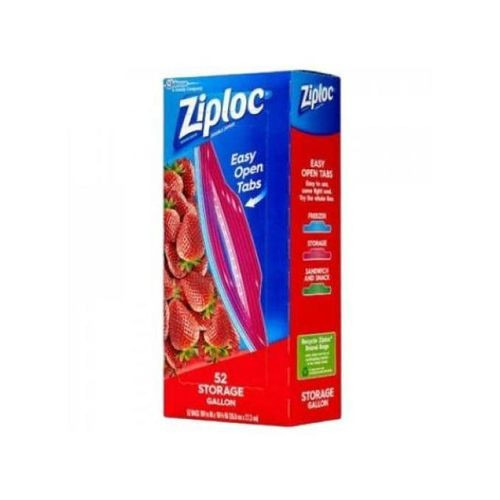 52pcs Ziplock Gallon- Reusable Storage Bags - Medium Size -26.8cm x 27.3cm